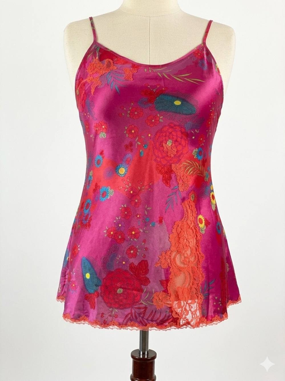 Vintage Victoria's Secret 2003 Floral Lace Slip Top Cami S Y2K Coquette